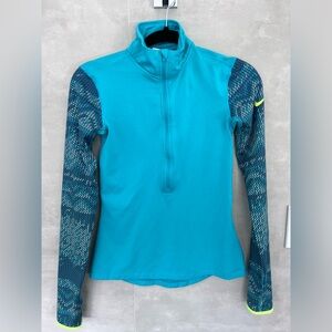 NIKE Pro 1/4 Zip Quarter Dri-Fit SMALL running gym BLUE track jacket pullover